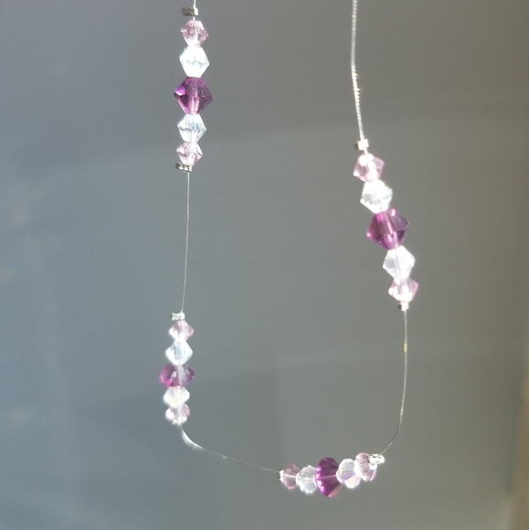 Swarovski Purple Diamond Crystals Beads Necklace - Picture 14 of 14